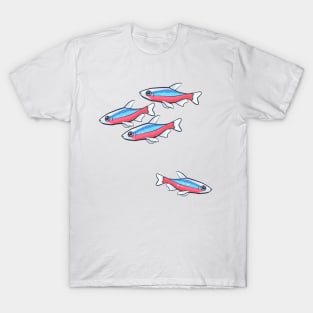 Cardinal Tetra Schooling tetra community fish design T-Shirt